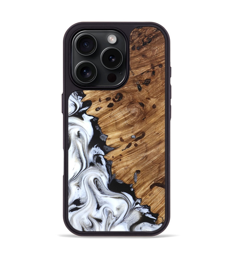 iPhone 16 Pro Wood Phone Case - Lorelei (Black & White, 827221)