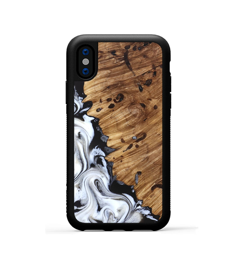 iPhone Xs Wood Phone Case - Lorelei (Black & White, 827221)