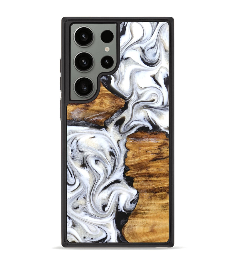 Galaxy S23 Ultra Wood Phone Case - Jett (Black & White, 827222)