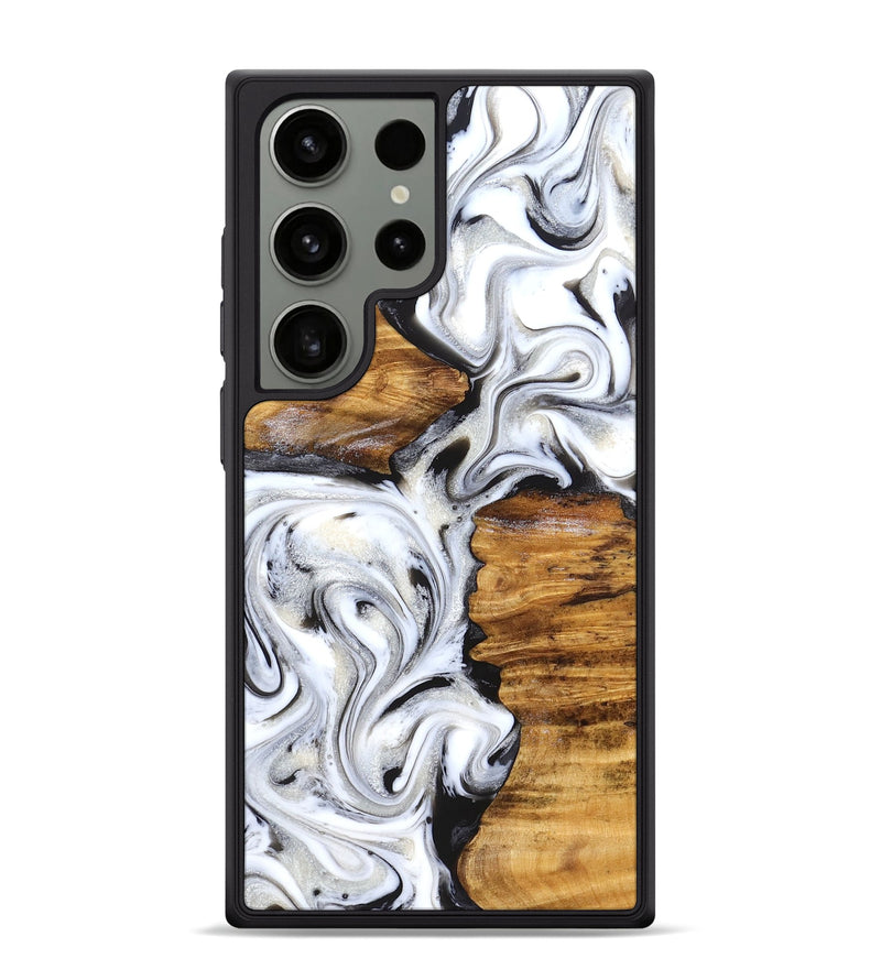 Galaxy S24 Ultra Wood Phone Case - Jett (Black & White, 827222)