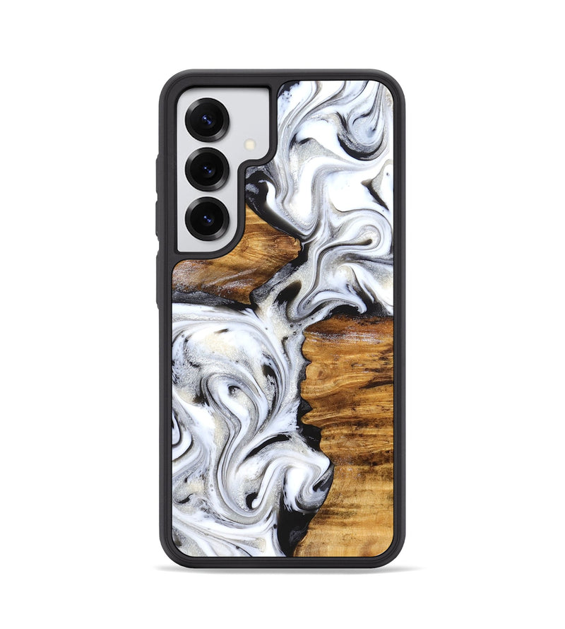 Galaxy S25 Wood Phone Case - Jett (Black & White, 827222)