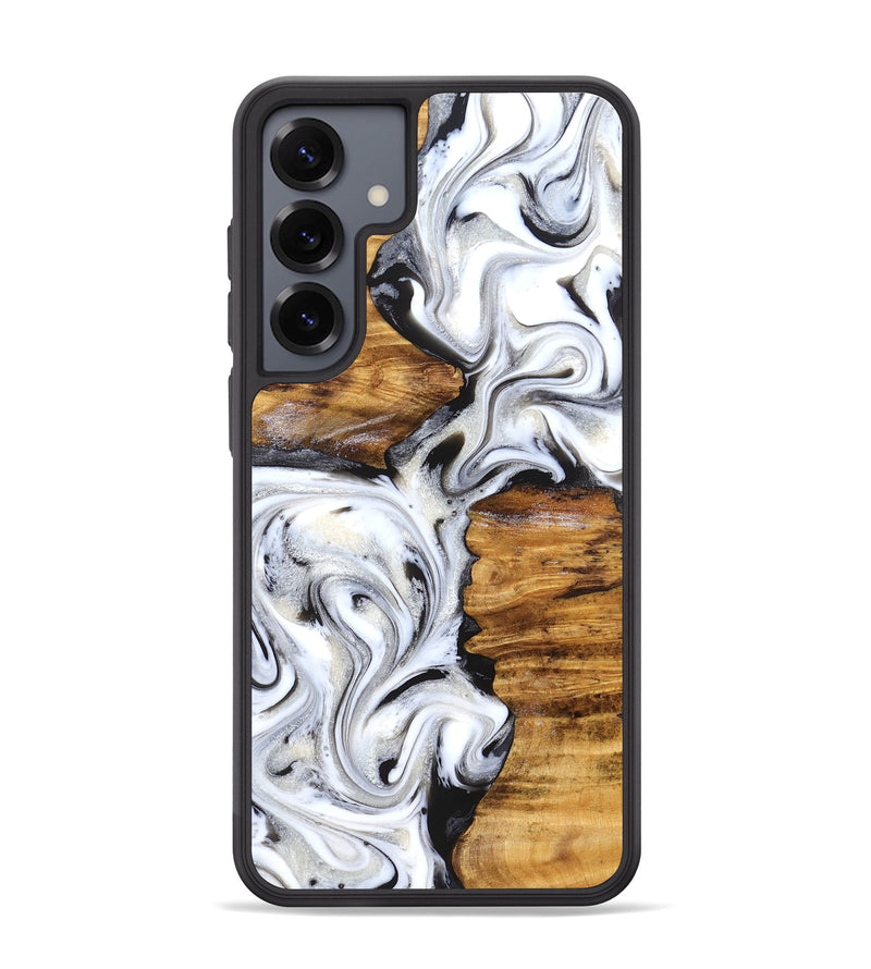Galaxy S25 Plus Wood Phone Case - Jett (Black & White, 827222)