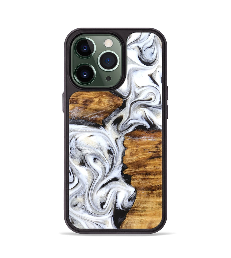 iPhone 13 Pro Wood Phone Case - Jett (Black & White, 827222)