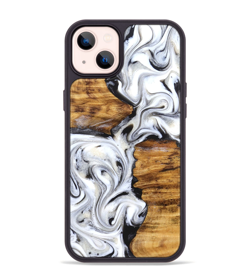 iPhone 14 Plus Wood Phone Case - Jett (Black & White, 827222)
