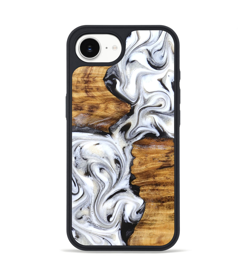 iPhone 16e Wood Phone Case - Jett (Black & White, 827222)