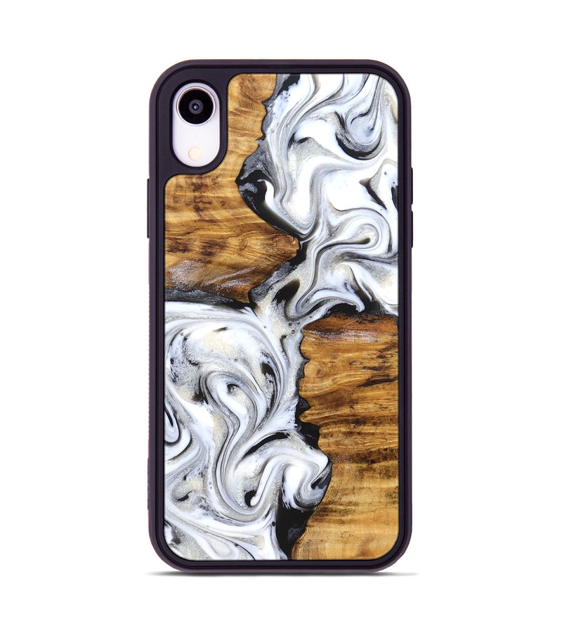 iPhone Xr Wood Phone Case - Jett (Black & White, 827222)