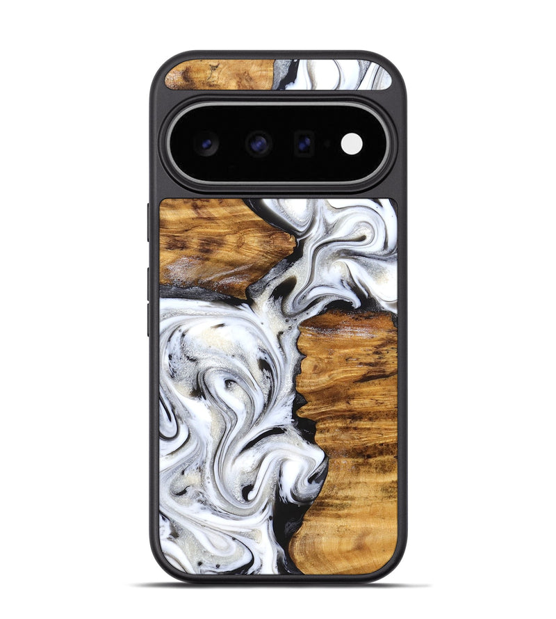 Pixel 11 Pro Wood Phone Case - Jett (Black & White, 827222)