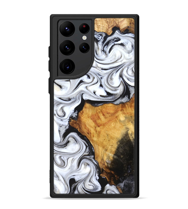 Galaxy S22 Ultra Wood Phone Case - Minerva (Black & White, 827224)