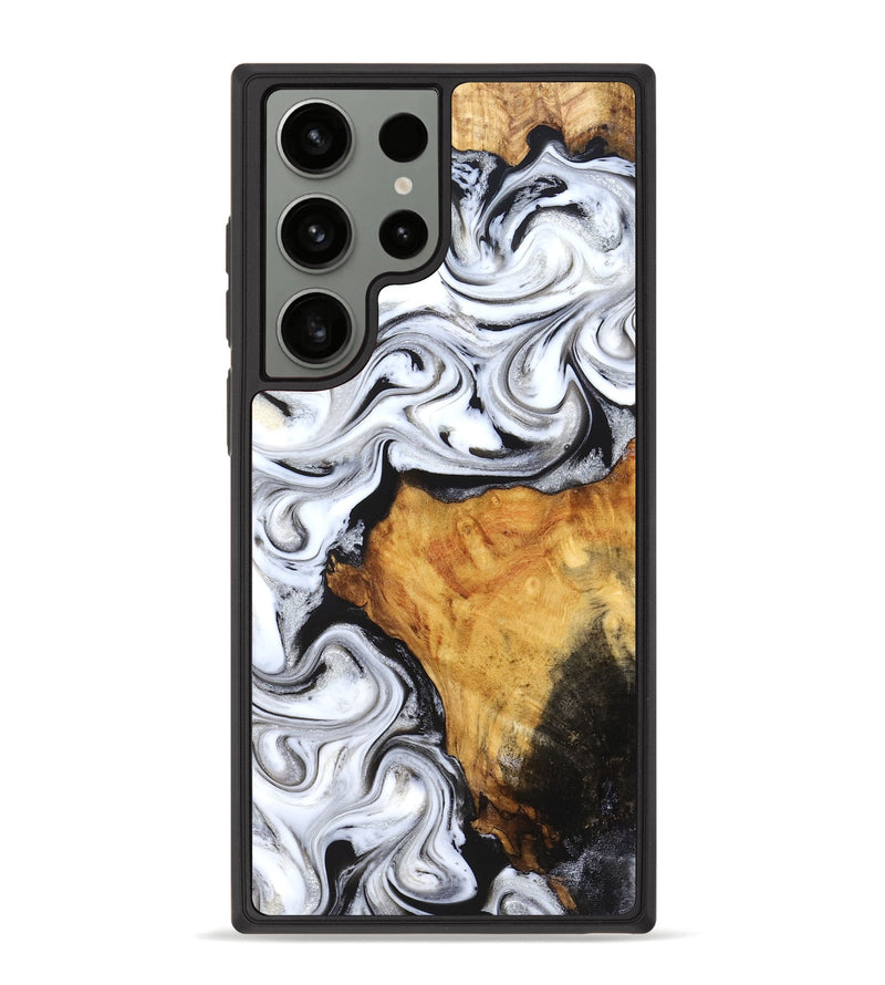 Galaxy S23 Ultra Wood Phone Case - Minerva (Black & White, 827224)