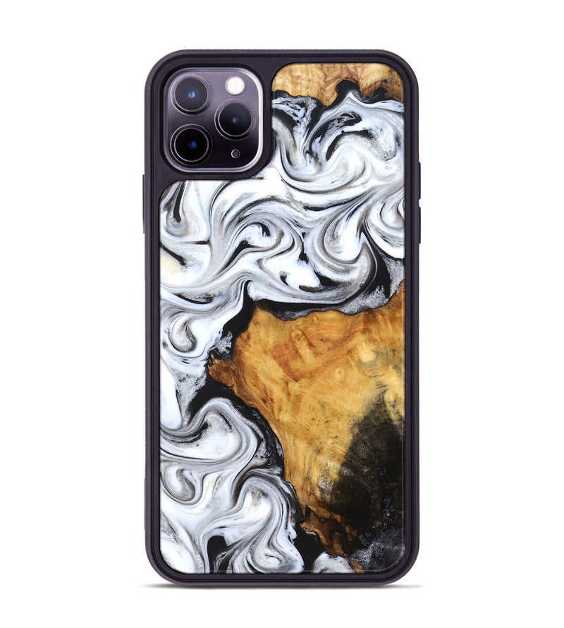 iPhone 11 Pro Max Wood Phone Case - Minerva (Black & White, 827224)