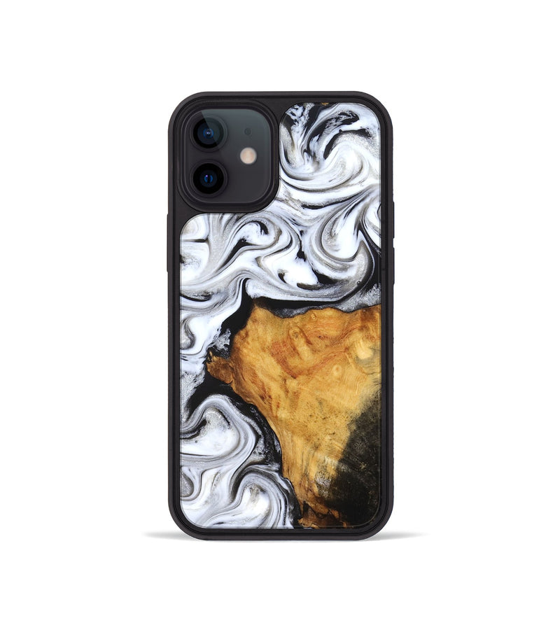 iPhone 12 mini Wood Phone Case - Minerva (Black & White, 827224)