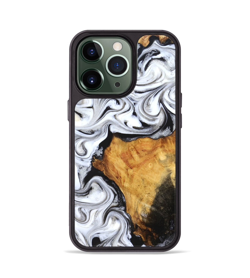 iPhone 13 Pro Wood Phone Case - Minerva (Black & White, 827224)
