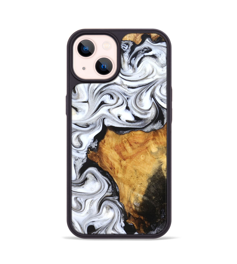 iPhone 14 Wood Phone Case - Minerva (Black & White, 827224)