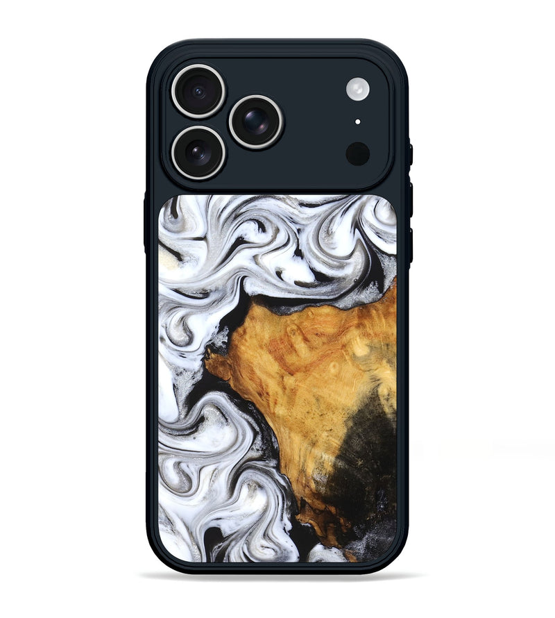 iPhone 17 Pro Max Wood Phone Case - Minerva (Black & White, 827224)