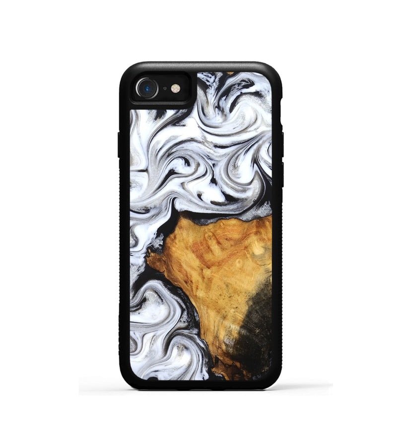 iPhone SE Wood Phone Case - Minerva (Black & White, 827224)