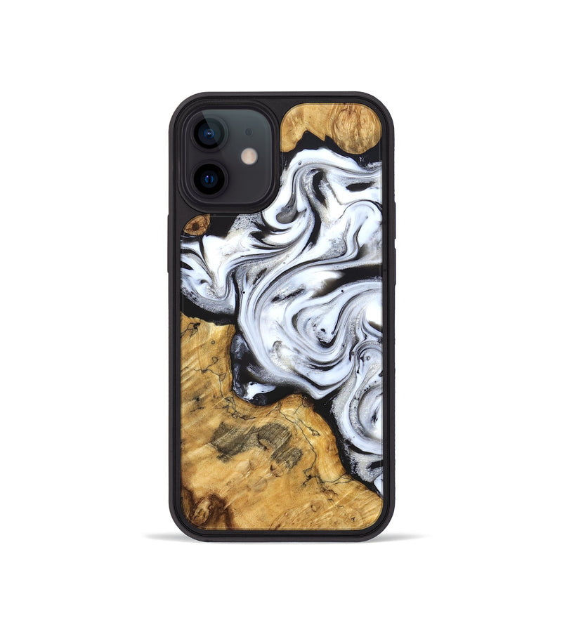 iPhone 12 mini Wood Phone Case - Luisa (Black & White, 827225)