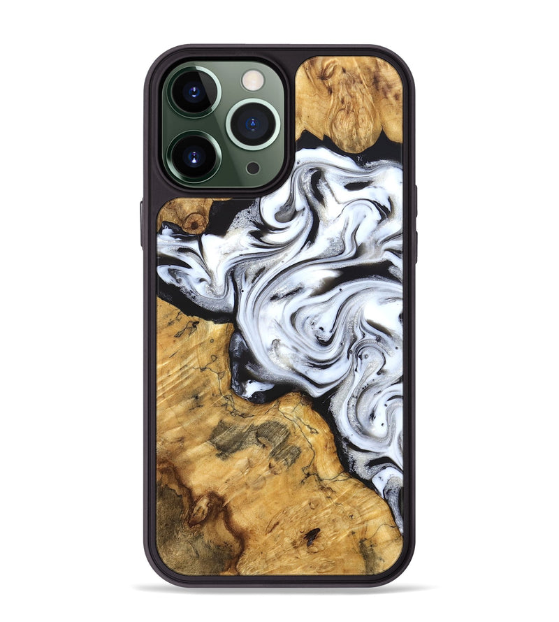 iPhone 13 Pro Max Wood Phone Case - Luisa (Black & White, 827225)