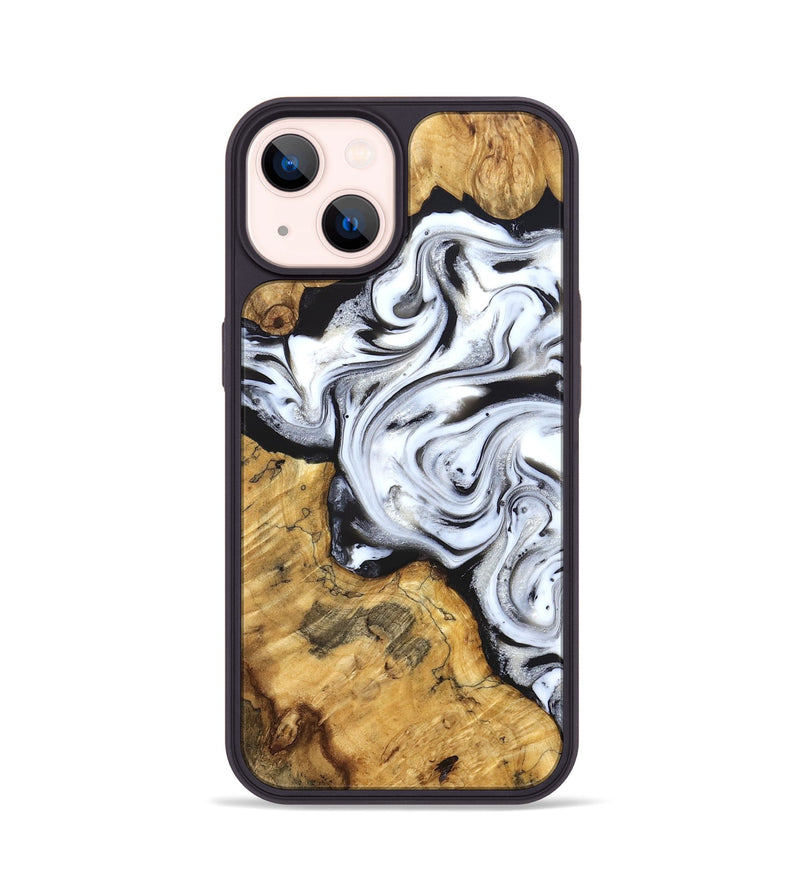 iPhone 14 Wood Phone Case - Luisa (Black & White, 827225)