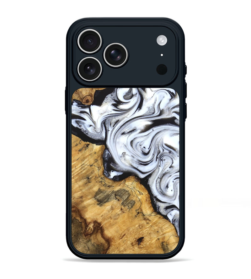 iPhone 17 Pro Max Wood Phone Case - Luisa (Black & White, 827225)