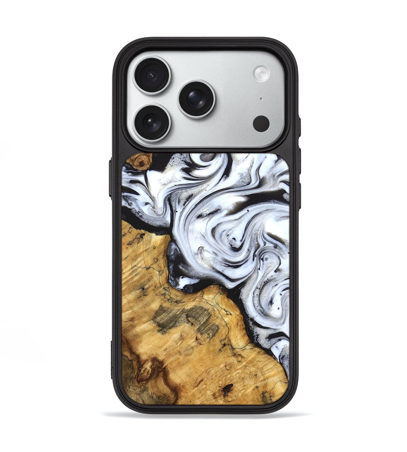 iPhone 18 Pro Wood Phone Case - Luisa (Black & White, 827225)