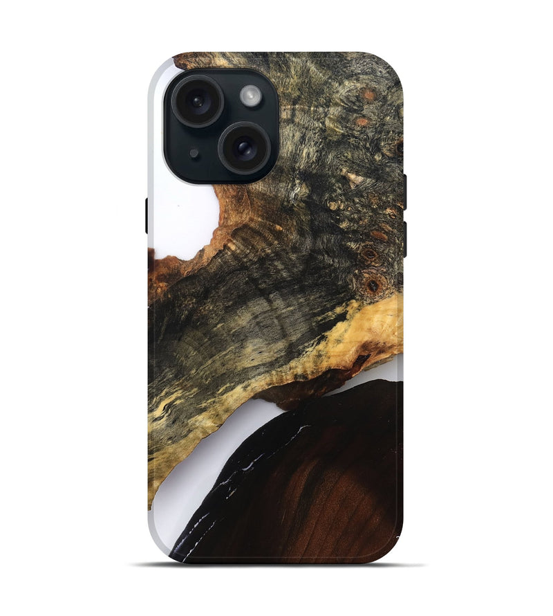 iPhone 15 Wood Live Edge Phone Case - Blanca (Clear, 827227)
