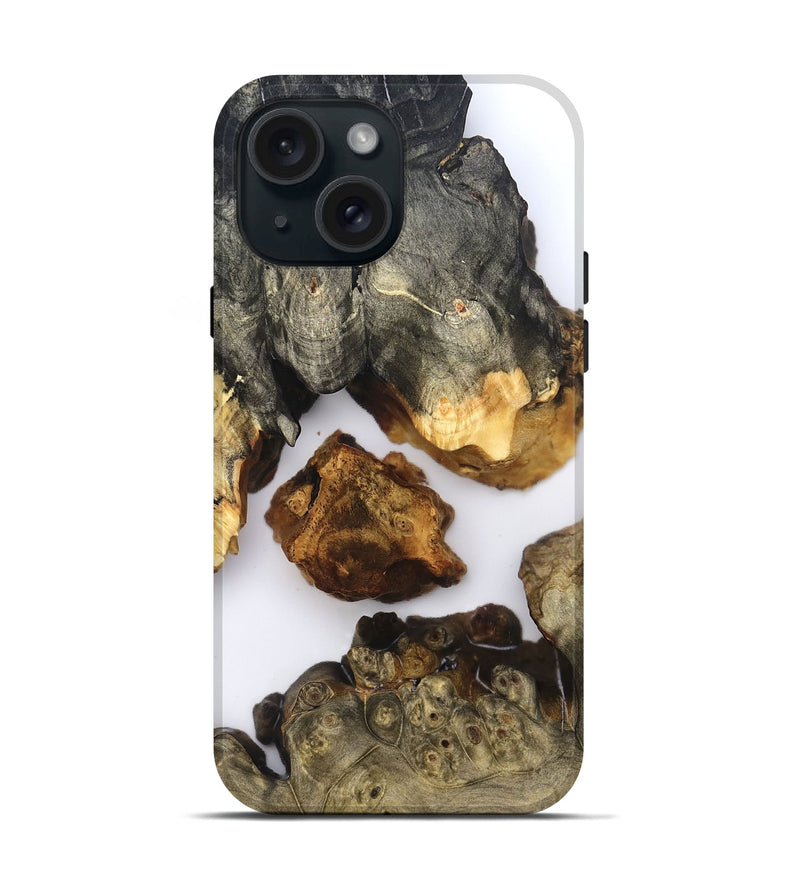 iPhone 15 Wood Live Edge Phone Case - Cailyn (Clear, 827228)
