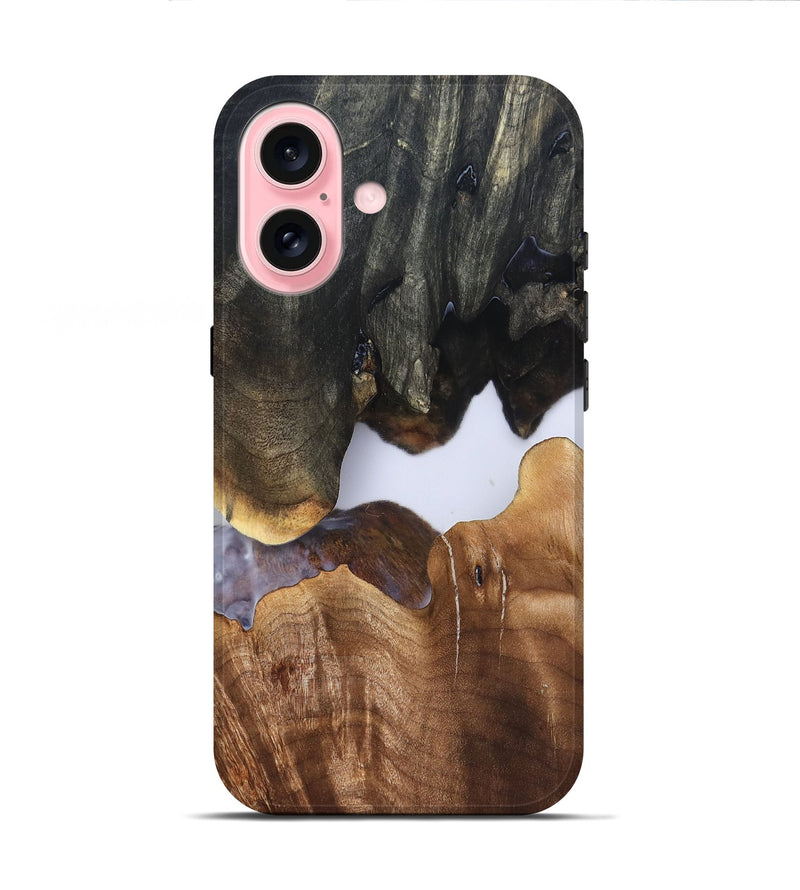 iPhone 16 Wood Live Edge Phone Case - Simone (Clear, 827231)