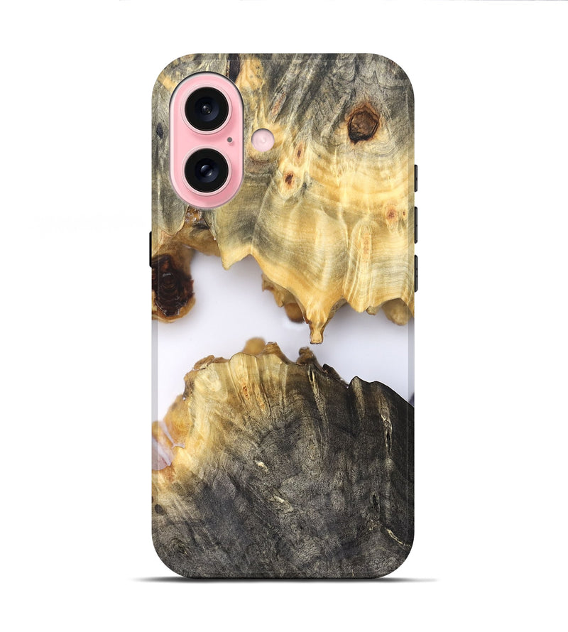 iPhone 16 Wood Live Edge Phone Case - Gina (Clear, 827234)