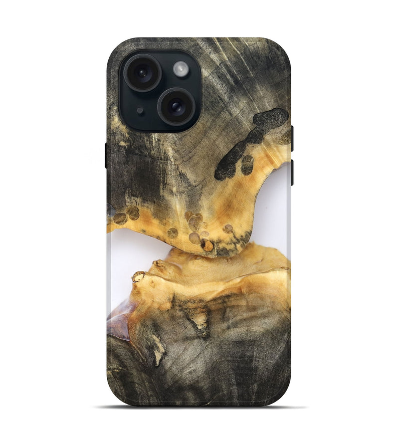 iPhone 15 Wood Live Edge Phone Case - Bishop (Clear, 827237)