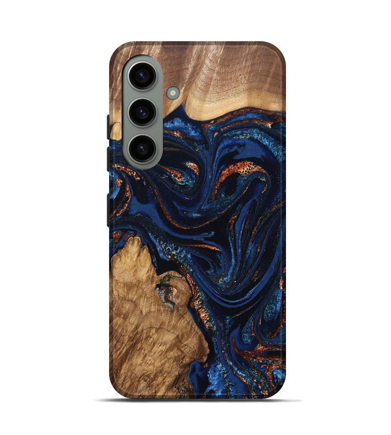 Galaxy S24 Wood Live Edge Phone Case - Avayah (Teal & Gold, 827239)