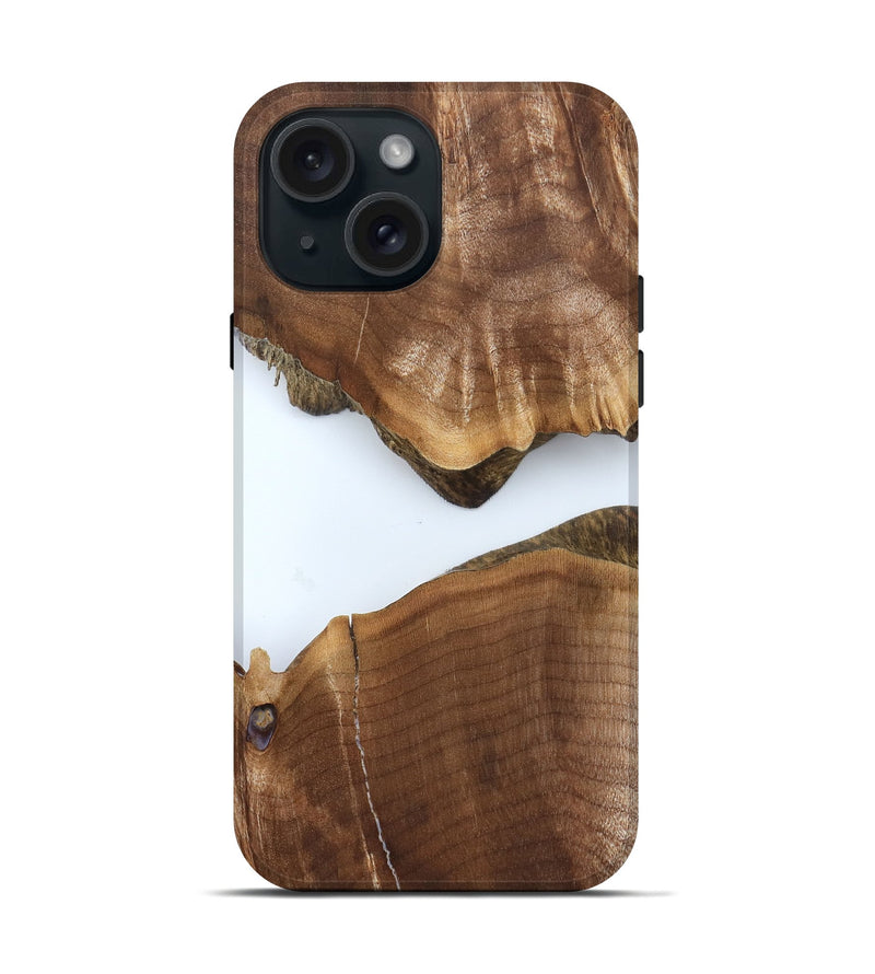 iPhone 15 Wood Live Edge Phone Case - Matteo (Clear, 827241)