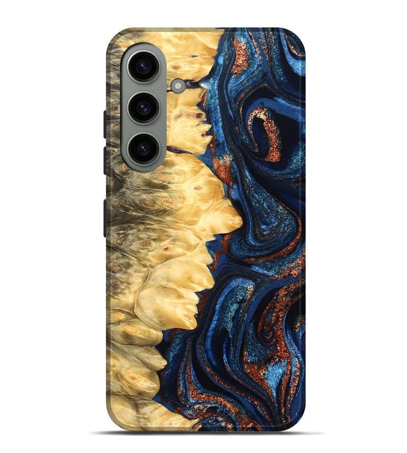 Galaxy S24 Plus Wood Live Edge Phone Case - Lavinia (Teal & Gold, 827242)