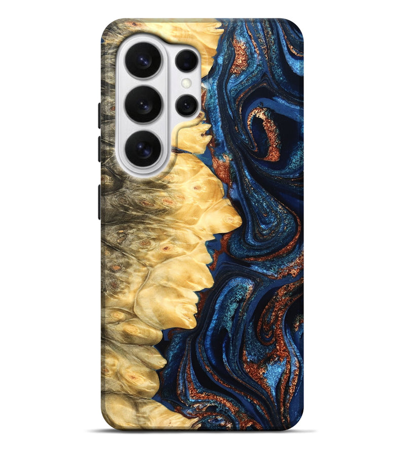 Galaxy S26 Ultra Wood Live Edge Phone Case - Lavinia (Teal & Gold, 827242)