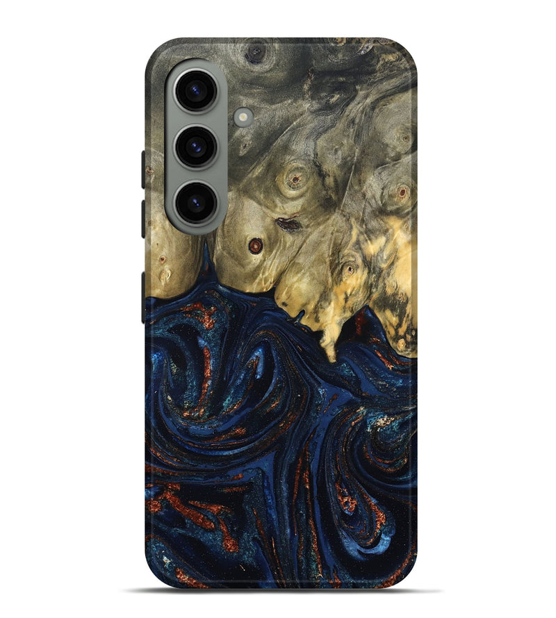 Galaxy S24 Plus Wood Live Edge Phone Case - Leta (Teal & Gold, 827244)