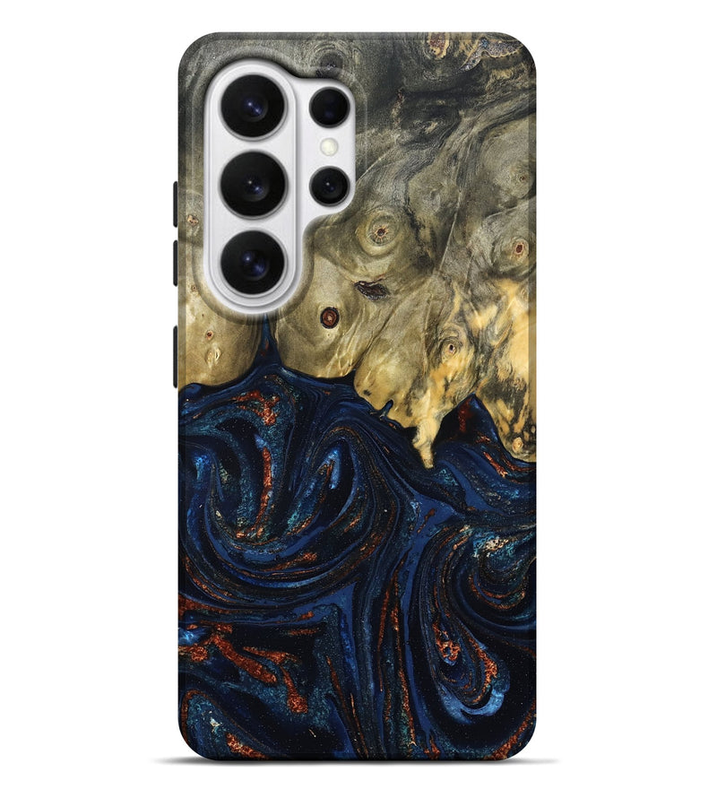 Galaxy S26 Ultra Wood Live Edge Phone Case - Leta (Teal & Gold, 827244)