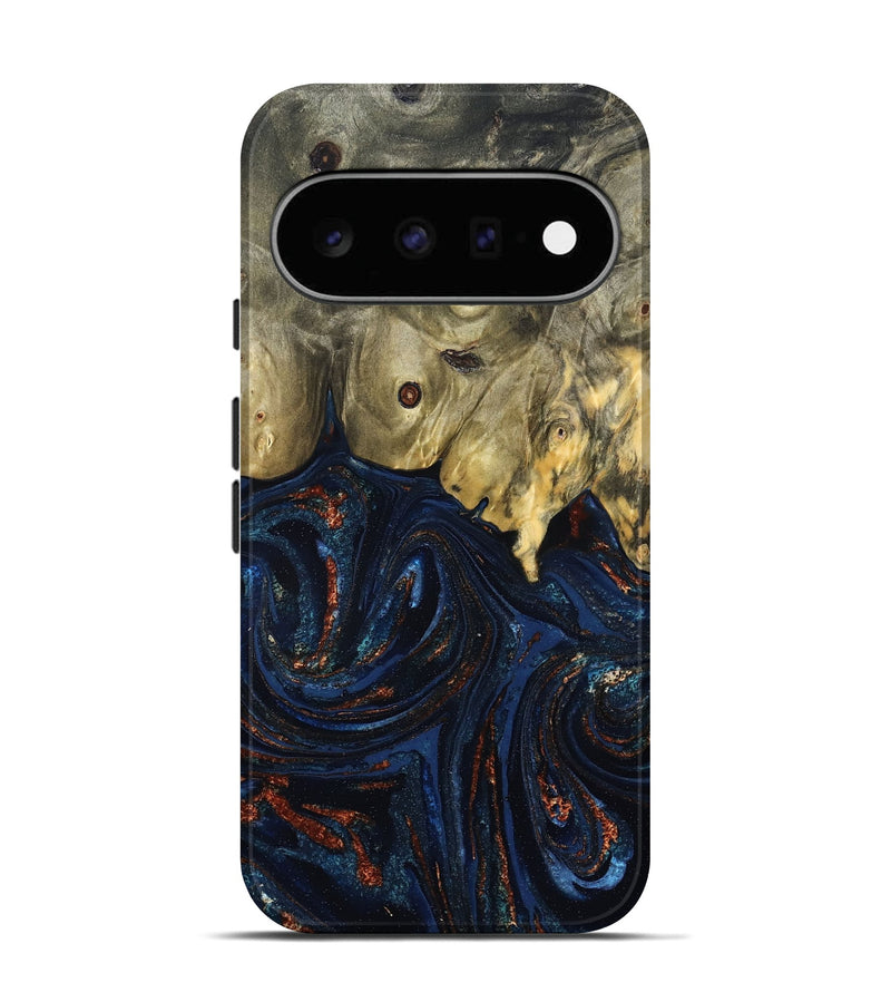 Pixel 11 Wood Live Edge Phone Case - Leta (Teal & Gold, 827244)
