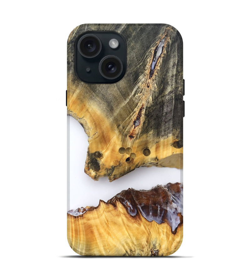 iPhone 15 Wood Live Edge Phone Case - Maybell (Clear, 827246)