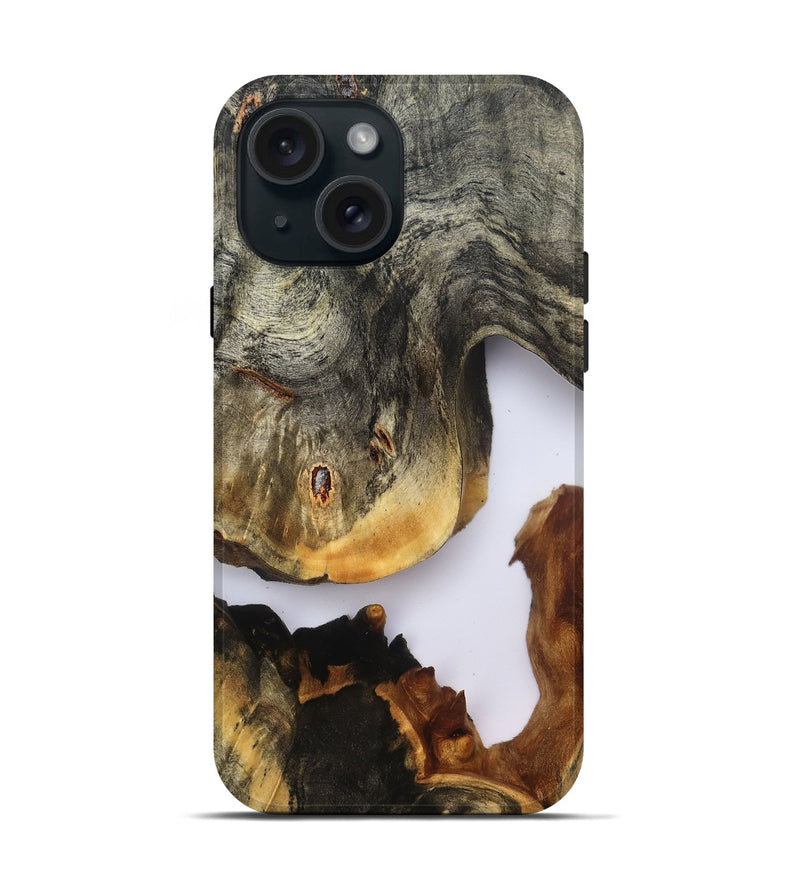 iPhone 15 Wood Live Edge Phone Case - Camren (Clear, 827247)