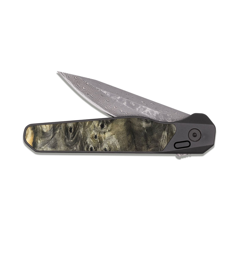 EDC Dark Damascus Wood Pocket Knife - Raya (Wood Burl, 827261)