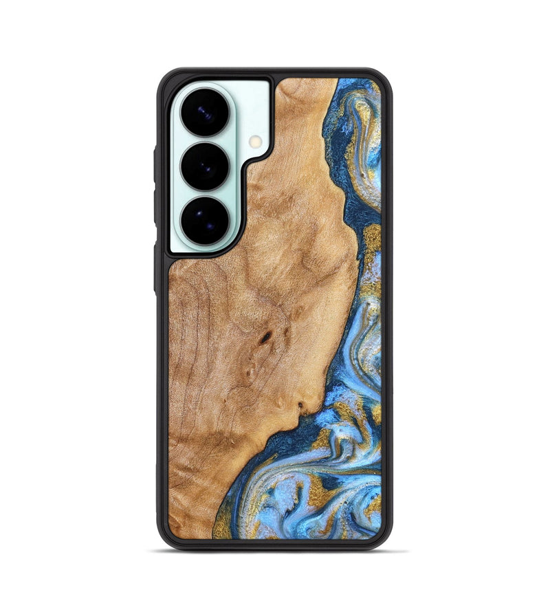 Galaxy S26 Wood Phone Case - Amoura (Teal & Gold, 827271)