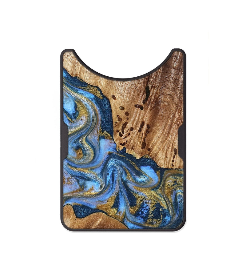 Alloy Wood Wallet - Son (Teal & Gold, 827272)