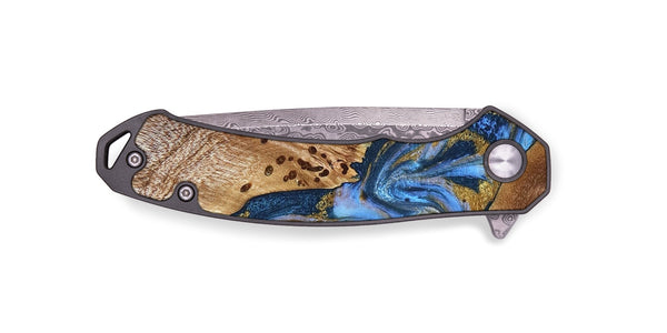 EDC Wood Pocket Knife - Son (Teal & Gold, 827272)