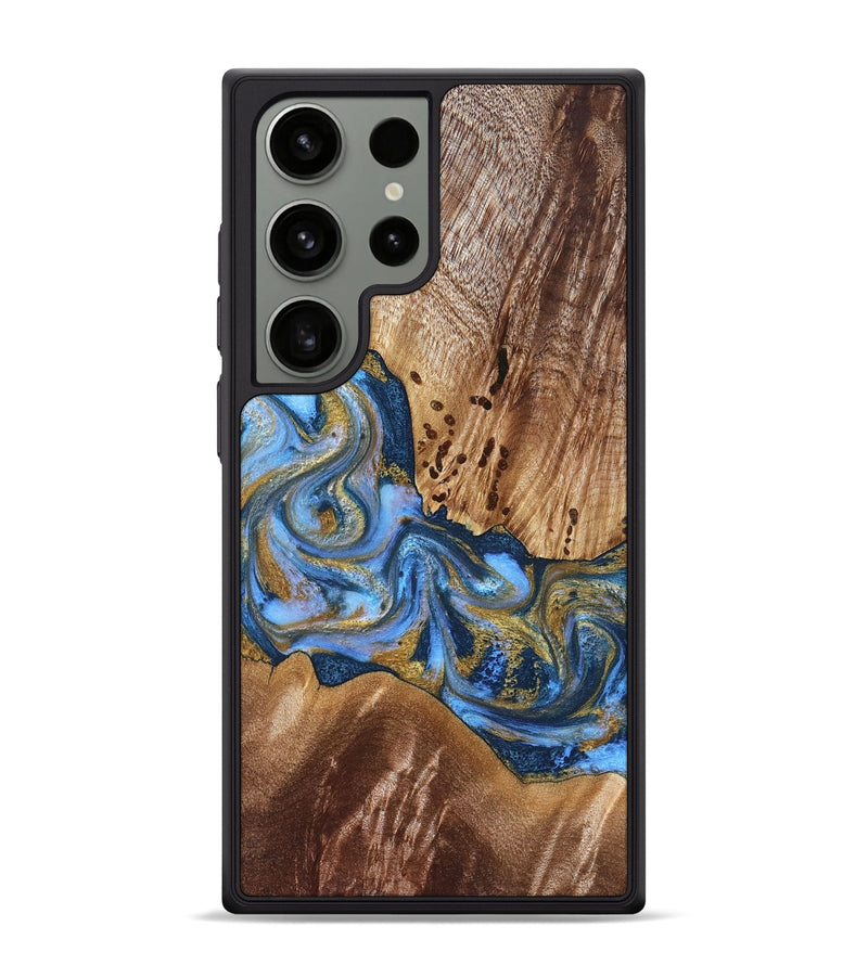 Galaxy S24 Ultra Wood Phone Case - Son (Teal & Gold, 827272)