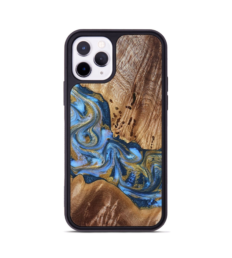 iPhone 11 Pro Wood Phone Case - Son (Teal & Gold, 827272)