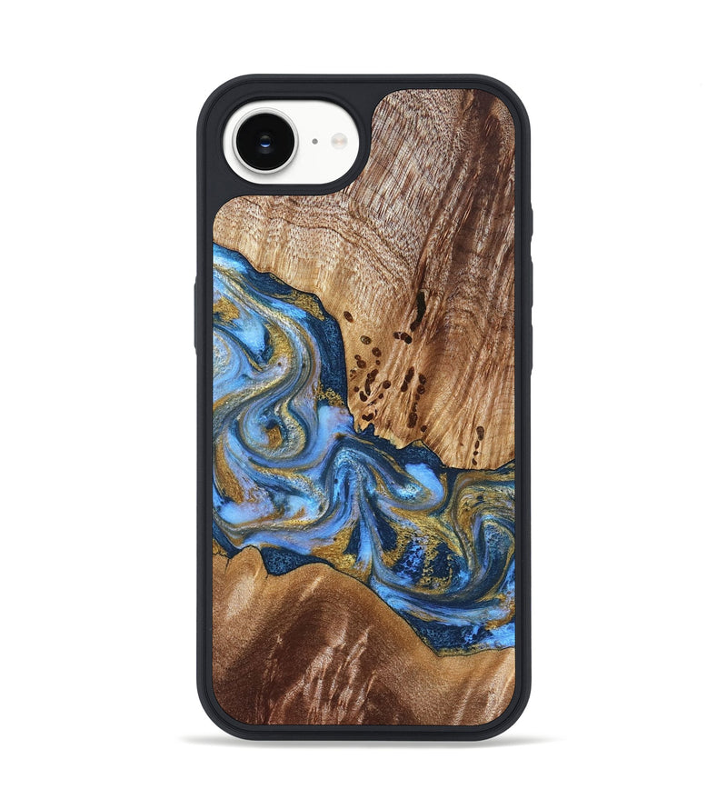 iPhone 17e Wood Phone Case - Son (Teal & Gold, 827272)