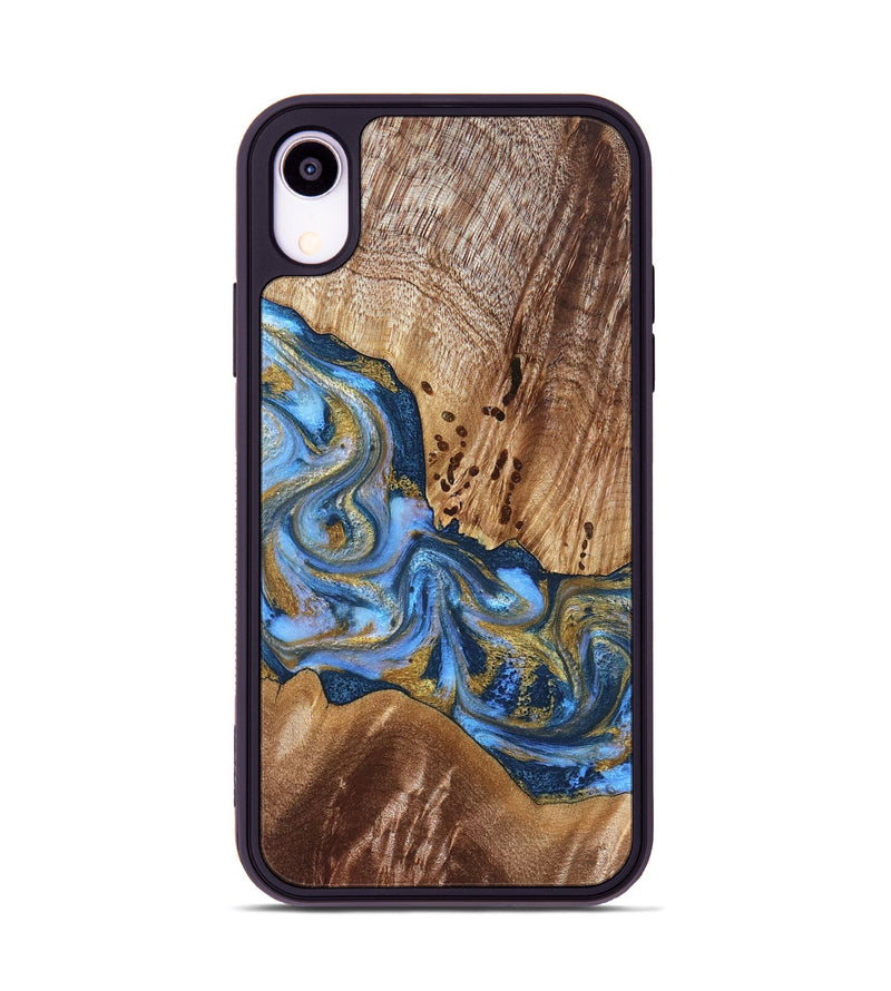iPhone Xr Wood Phone Case - Son (Teal & Gold, 827272)