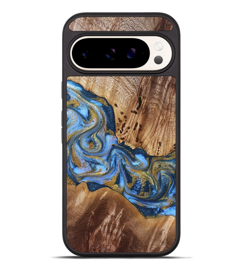 Pixel 9 Pro XL Wood Phone Case - Son (Teal & Gold, 827272)