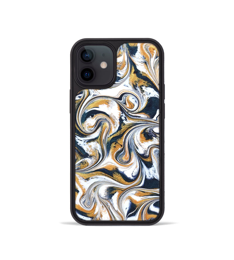 iPhone 12 mini ResinArt Phone Case - Norita (Teal & Gold, 827273)