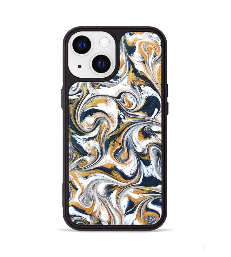 iPhone 13 ResinArt Phone Case - Norita (Teal & Gold, 827273)