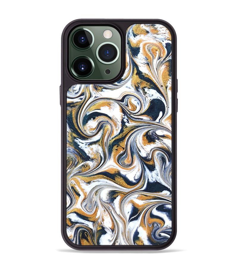iPhone 13 Pro Max ResinArt Phone Case - Norita (Teal & Gold, 827273)